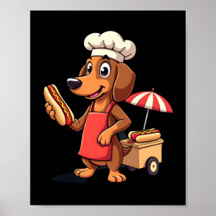 Lustiger Dachshund-Hund Weenie Wurst Hotdog Sandwi Poster