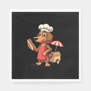Lustiger Dachshund-Hund Weenie Wurst Hotdog Sandwi Serviette