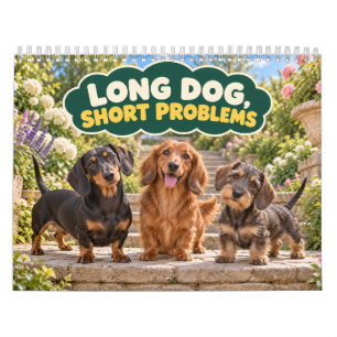 Lustiger Dachshund Lange Hunde Kurze Probleme Kalender