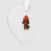 Lustiger Dachshund mit Erdbeeren und Hut fruchtig Ornament (Vorderseite)