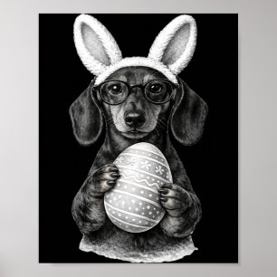 Lustiger Dachshund Ostern Schlauer Wiener Hund in Poster