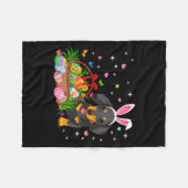 Lustiger Dachshund Ostertag Hase Eier Fleecedecke (Vorderseite (Horizontal))