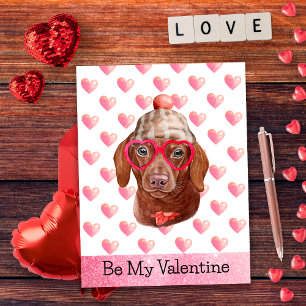 Lustiger Dachshund sei mein Valentinstag-Hund Vale Feiertagspostkarte