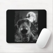 Lustiger Dachshund Selfie Vollmond Fliegende Hexe Mousepad (Mit Mouse)
