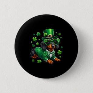 Lustiger Dachshund Shamrock St. Patricks Tag irisc Button