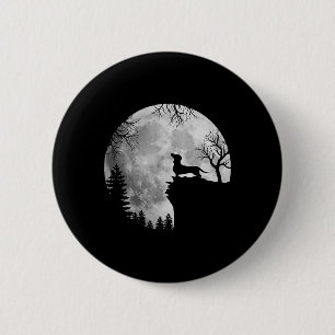 Lustiger Dachshund und Mond Halloween Hunde Liebha Button