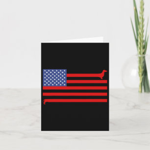 Lustiger Dachshund Usa-Flagge 4. Juli Patriotische Karte