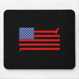 Lustiger Dachshund USA-Flagge 4. Juli Patriotische Mousepad
