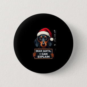 Lustiger Dachshund Weihnachten Lieber Santa Ich Ka Button