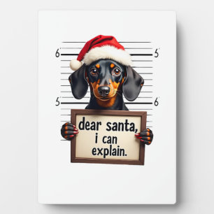 Lustiger Dachshund Weihnachten Lieber Santa Ich Ka Fotoplatte