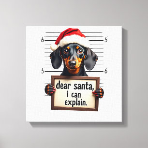 Lustiger Dachshund Weihnachten Lieber Santa Ich Ka Leinwanddruck