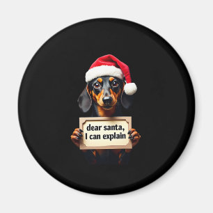 Lustiger Dachshund Weihnachten Lieber Santa Ich Ka Magnet