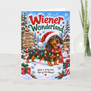 Lustiger Dachshund Weihnachts-Wiener-Wunderland Karte