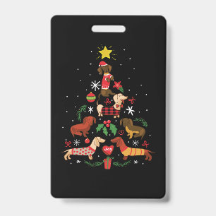 Lustiger Dachshund-Weihnachtsbaum Ausweis