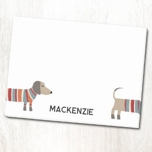 Lustiger Dachshund Wiener Dog personalisiert Post-it Klebezettel