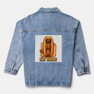 Lustiger Dackel Hot Dawg Parodie Süßer Hund Jeansjacke