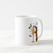 Lustiger Dackel-HundeParty-Cartoon Kaffeetasse (VorderseiteRechts)
