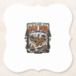 Lustiger Dad Bod Bär Camping Vater Figur Shirt_1 Untersetzer