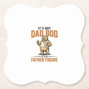 Lustiger Dad Bod Vater Figur Bär Bier Shirt_1 Untersetzer
