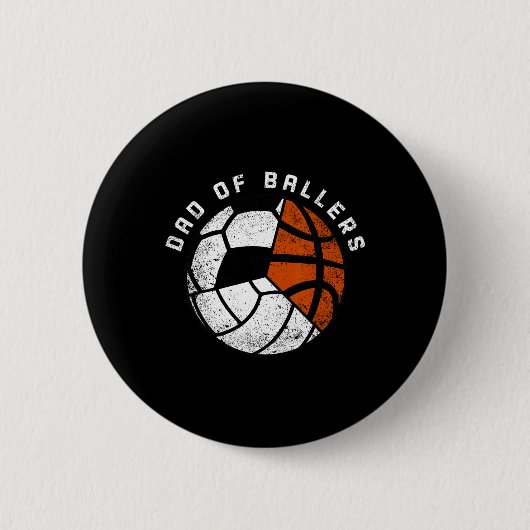 Lustiger Dad von Llers Volleyll Fußball Sketll Pap Button (Vorderseite)