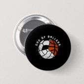 Lustiger Dad von Llers Volleyll Fußball Sketll Pap Button (Vorne & Hinten)