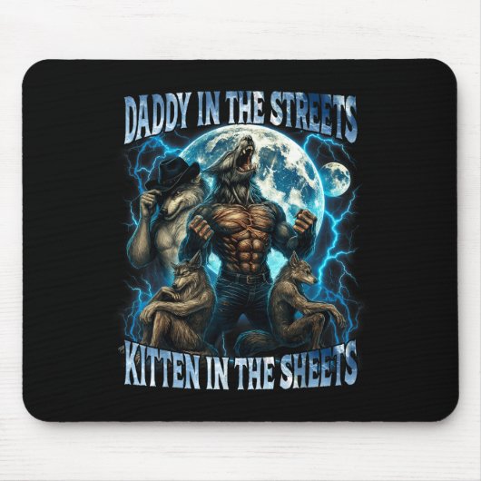 Lustiger Daddy In Den Straßen-Kätzchen In Den Lake Mousepad (Vorne)