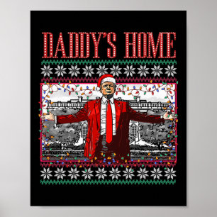 Lustiger Daddy's Home Trump hässlicher Weihnachtsp Poster