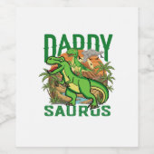 Lustiger Daddysaurus T-Rex Dinosaur | Geschenk für Weinetikett (Einzelnes Label)