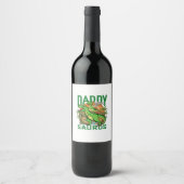 Lustiger Daddysaurus T-Rex Dinosaur | Geschenk für Weinetikett (Vorderseite)