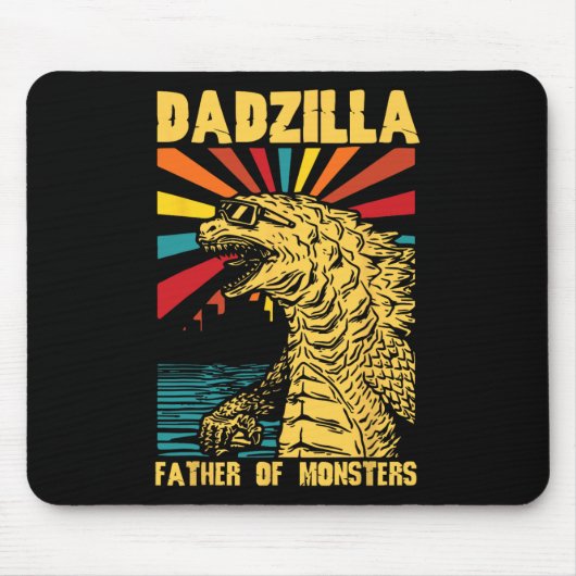 Lustiger Dadzilla Vater der Monster Vintage Vater Mousepad (Vorne)