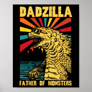 Lustiger Dadzilla Vater der Monster Vintage Vater Poster
