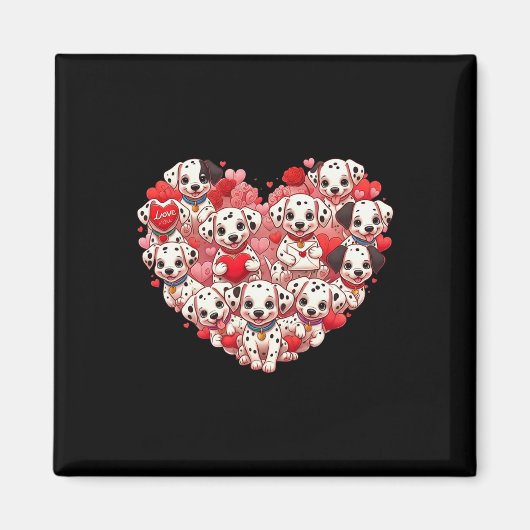 Lustiger Dalmatiner Herz Valentinstag Dalmatiner D Magnet (Vorne)