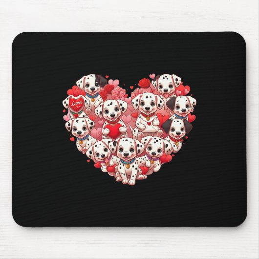 Lustiger Dalmatiner Herz Valentinstag Dalmatiner D Mousepad (Vorne)