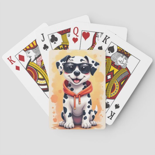 Lustiger Dalmatiner Kawaii Hund Spielkarten (Rückseite)
