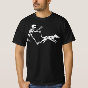 Lustiger Dalmatiner Lauf-Skelett Halloween Knoch T-Shirt