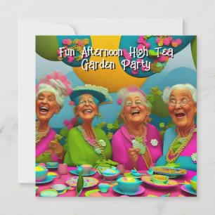 Lustiger Damen-Nachmittags-High-Tea-Gartenparty 6 Einladung