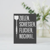 Lustiger Dart Spruch Dartpfeil Probleme Postkarte (Stehend Vorderseite)