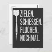 Lustiger Dart Spruch Dartpfeil Probleme Postkarte (Vorne/Hinten)