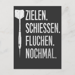 Lustiger Dart Spruch Dartpfeil Probleme Postkarte
