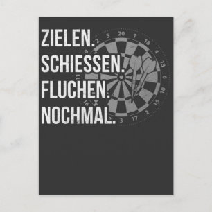 Lustiger Dart Spruch Dartscheibe Dartpfeil Problem Postkarte