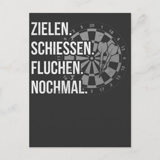 Lustiger Dart Spruch Dartscheibe Postkarte (Vorderseite)