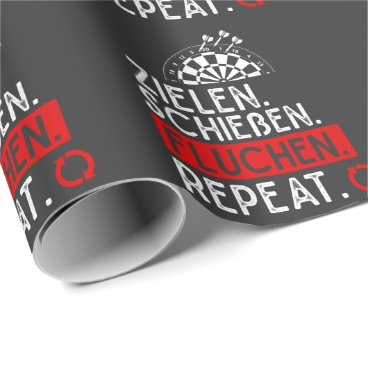 Lustiger Dart Spruch Dartscheibe Probleme Darts Mä Geschenkpapier (Rolleneckpunkt)