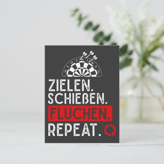 Lustiger Dart Spruch Dartscheiben Probleme Darts M Postkarte (Stehend Vorderseite)
