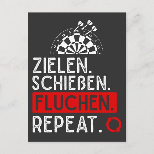 Lustiger Dart Spruch Dartscheiben Probleme Darts M Postkarte (Vorderseite)
