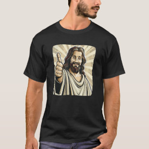 Lustiger Daumen hoch mit Jesus-Christus-Kostüm T-Shirt