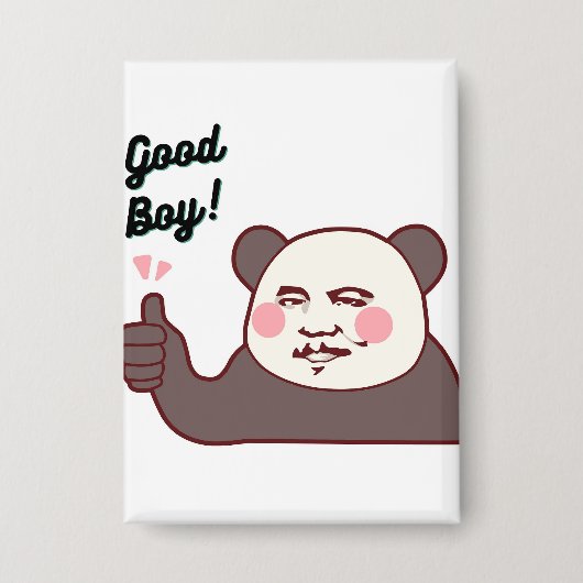 Lustiger Daumen Hoch Panda Meme Button (Vorderseite)