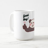 Lustiger Daumen Hoch Panda Meme Kaffeetasse (Vorderseite Links)