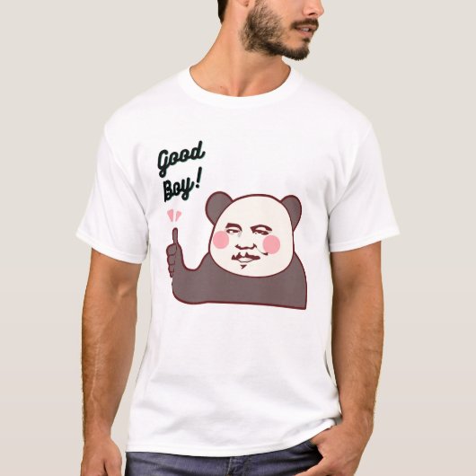 Lustiger Daumen Hoch Panda Meme T-Shirt (Vorderseite)