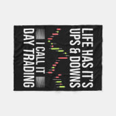 Lustiger Day-Trader Börsenhandel Spruch Fleecedecke (Vorderseite (Horizontal))