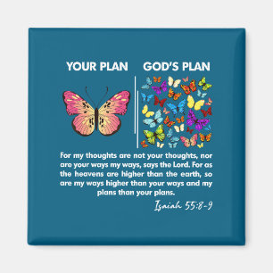 Lustiger Dein Plan Und Gottes Plan Schmetterlinge Magnet
